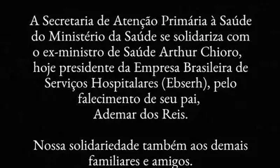 Nota de pesar: solidariedade ao ex-ministro Arthur Chioro