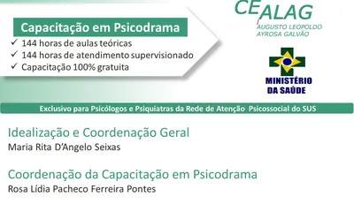 Capacitação em psicodrama on-line e gratuita abre 60 vagas com inscrições até 20 de agosto