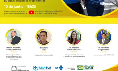 Preparação da APS para situações de emergência em saúde pública é tema de webinário do MS