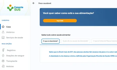 Aplicativo Conecte SUS lança novo botão sobre peso saudável