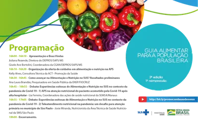 Saps promove webinário sobre Alimentação e Nutrição na Atenção Primária à Saúde 